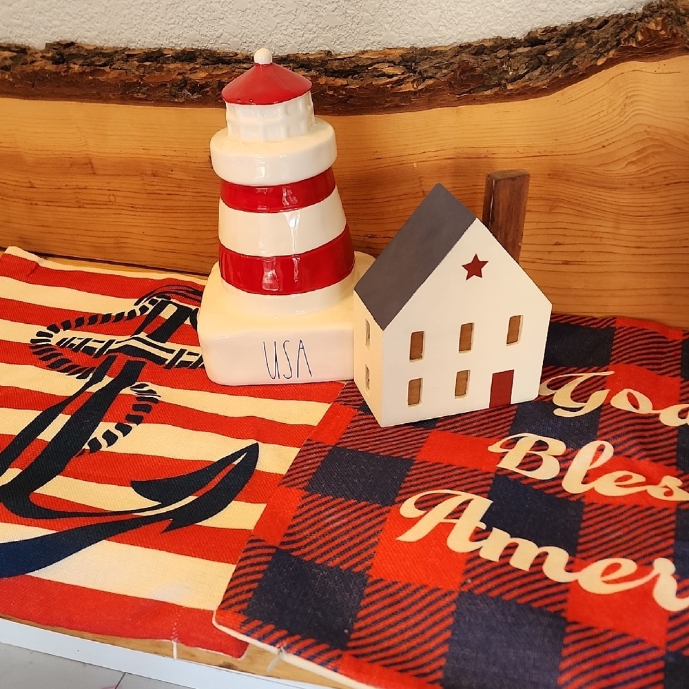 Rae Dunn Lighthouse & Pillowcase Decor Bundle